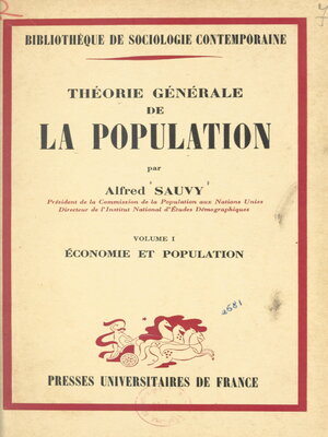 cover image of Théorie générale de la population (1). Économie et population